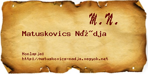 Matuskovics Nádja névjegykártya